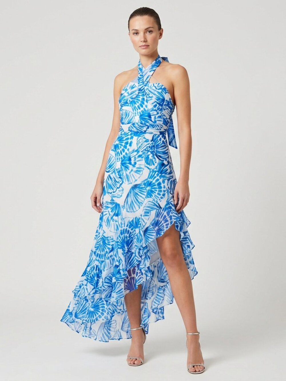 Amanda Uprichard Marabou Printed Halter Dress NWT Medium